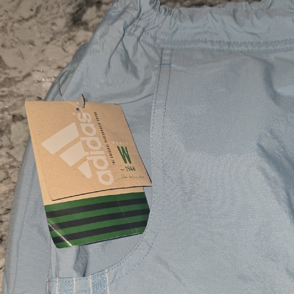 NWT Vintage Adidas Light Blue Track Joggers with Three-Stripes - Picture 8 of 9